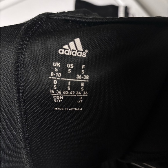 Adidas Black Track Pants with White Side Stripes - Picture 2 of 2